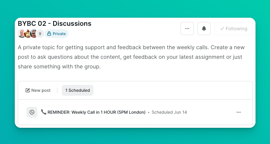 Podia Scheduled Posts