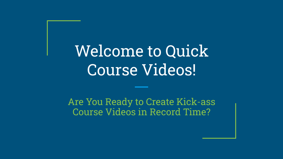 1.1: Welcome to the Course